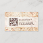 Carte De Visite Russe Mariage Wood Grain Détails QR code personnal (Dos)