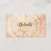 Carte De Visite Russe Mariage Wood Grain Détails QR code personnal (Devant)