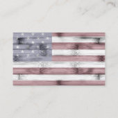 Carte De Visite Russe Rouge Blanc Bleu Bois américain drapeau Amér (Dos)