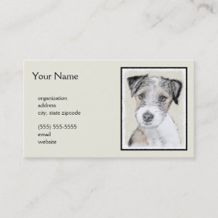 Carte De Visite Russell Terrier Peinture rugueuse - Art Chien orig