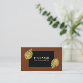 Carte De Visite Russet Frame Black Center Gold Leaves (Debout devant)