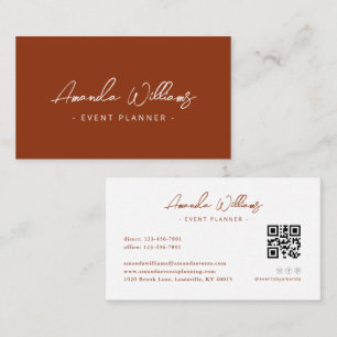 Carte De Visite Rust Modern Elegant Minimaliste QR Code