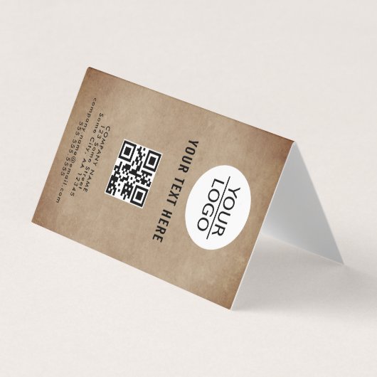 Carte De Visite Rustic Ajouter Logo Texte Personnalisé Promotion d (Devant)