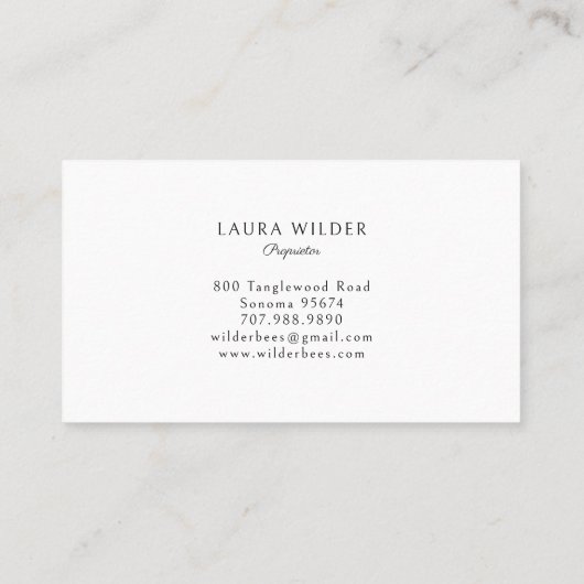 Carte De Visite Rustic Apiary Honey Bee Beekeeper (Dos)