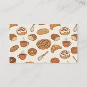 Carte De Visite Rustic Artisan Bakery Hand-Drawn Pastries & Breads (Dos)