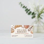 Carte De Visite Rustic Artisan Bakery Hand-Drawn Pastries & Breads (Debout devant)