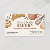 Carte De Visite Rustic Artisan Bakery Hand-Drawn Pastries & Breads (Devant)