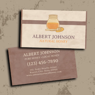 Carte De Visite Rustic Artisan Beekeeper Farm Fresh Natural Honey