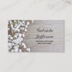 Carte De Visite Rustic Baby's Breath Country Barn Floral