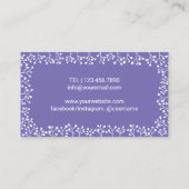 Carte De Visite Rustic Baby's Breath Flowers Purple Salon & Spa (Dos)