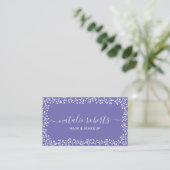 Carte De Visite Rustic Baby's Breath Flowers Purple Salon & Spa (Debout devant)