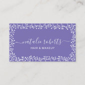 Carte De Visite Rustic Baby's Breath Flowers Purple Salon & Spa (Devant)