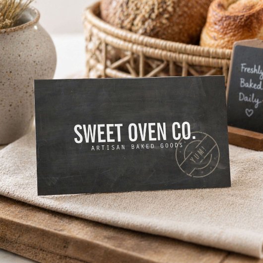 Carte De Visite Rustic Bakery Chalkboard