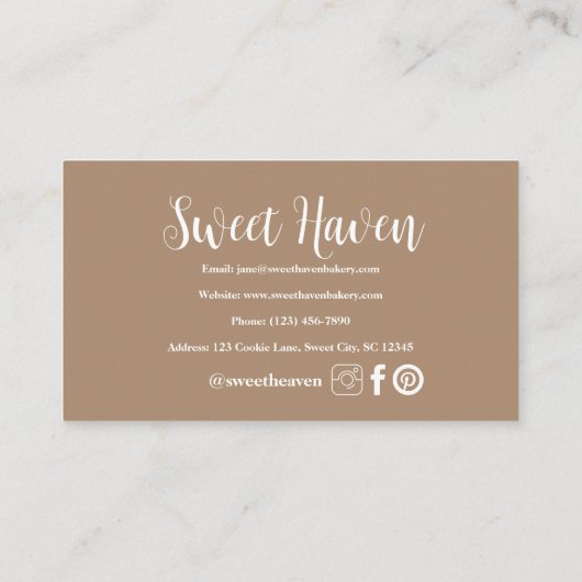 Carte De Visite Rustic Bakery Junk Journal (Dos)