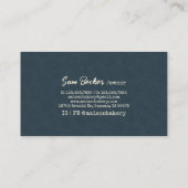 Carte De Visite Rustic Bakery Store Pastry Dessert Sweet Cake Shop (Dos)