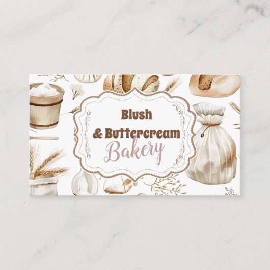 Carte De Visite Rustic Baking Business (Devant)