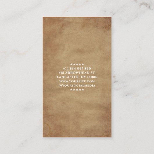 Carte De Visite Rustic Barber Pole Barbershop  (Dos)