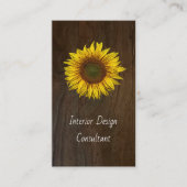 Carte De Visite Rustic Barn Wood Sunflower Designer QR code  (Devant)