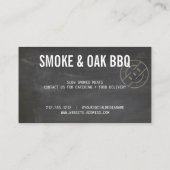 Carte De Visite Rustic BBQ Smokehouse  (Dos)