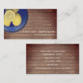 Carte De Visite Rustic Bowl De Lemons Chef Caterner (Devant / Derrière)
