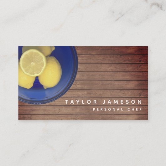 Carte De Visite Rustic Bowl De Lemons Chef Caterner (Devant)