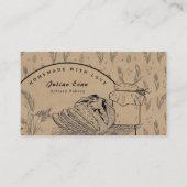 Carte De Visite Rustic Brown Hand Sketch Sourdough Homemade Bread (Devant)