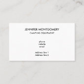 Carte De Visite Rustic Camping Tentes Motifs et Guitares (Dos)