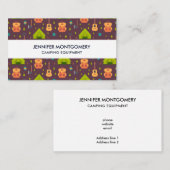 Carte De Visite Rustic Camping Tentes Motifs et Guitares (Devant / Derrière)