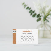 Carte De Visite Rustic Caramel Bakery Loyalty Stamp Card (Debout devant)