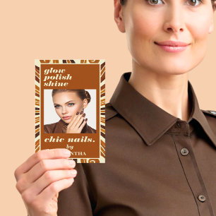Carte De Visite Rustic Chic Nail Beauté Salon d'affaires Photo