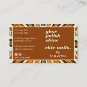 Carte De Visite Rustic Chic Nail Salon Business Photo (Dos)