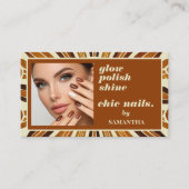 Carte De Visite Rustic Chic Nail Salon Business Photo (Devant)
