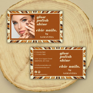 Carte De Visite Rustic Chic Nail Salon Business Photo