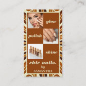 Carte De Visite Rustic Chic Nail Salon Business Photo Collage (Devant)