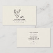 Carte De Visite Rustic Chicken Fresh eggs Illustration Farmer  (Devant / Derrière)