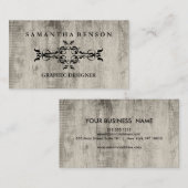 Carte De Visite Rustic Country Wooden Texture Graphic Business Car (Devant / Derrière)