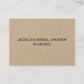 Carte De Visite Rustic Devine Combien De Fêtes des mariées Jeu (Dos)