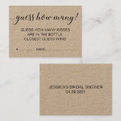 Carte De Visite Rustic Devine Combien De Fêtes des mariées Jeu (Devant / Derrière)