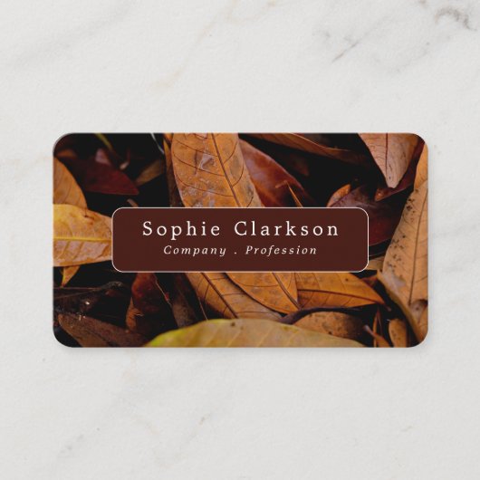 Carte De Visite Rustic Dry Leaves (Devant)