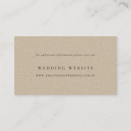 Carte De Visite Rustic Dusky Green Pine Woods Mariage Website (Dos)