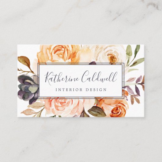 Carte de visite Rustic Earth Florals (Devant)