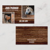 Carte De Visite Rustic Farm Style Horse Photo Equine Coaching (Devant / Derrière)