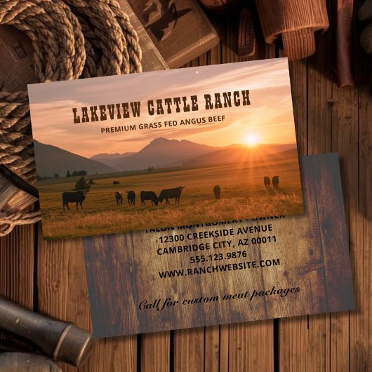 Carte De Visite Rustic Farming Cattle Ranch Farm Business Card