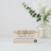 Carte De Visite Rustic Floral Bakery Loyauté Acheter cinq obtenir  (Debout devant)