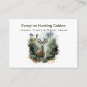Carte De Visite Rustic Forest Antler Deer Hunting Cabins QR-code (Devant)
