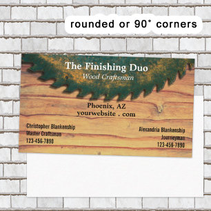 Carte De Visite Rustic Green Circular Vis Boiserie Double Noms