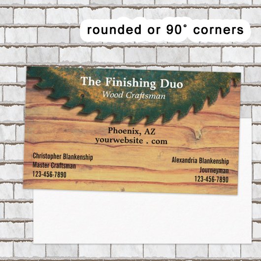 Carte De Visite Rustic Green Circular Vis Boiserie Double Noms