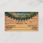 Carte De Visite Rustic Green Circular Vis Boiserie Double Noms (Devant)