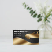 Carte De Visite Rustic Grey Wood Gold Luxe Location de voiture Cha (Debout devant)