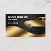 Carte De Visite Rustic Grey Wood Gold Luxe Location de voiture Cha (Devant)